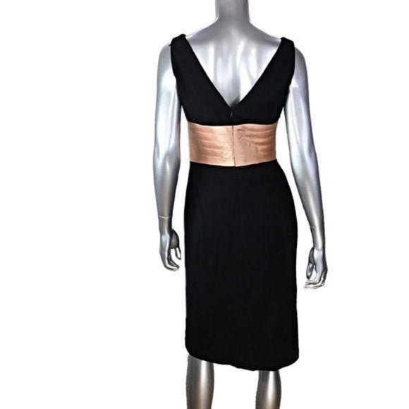 Kay Unger Black Sleeveless Midi Dress Sz 8 - Picture 2 of 7
